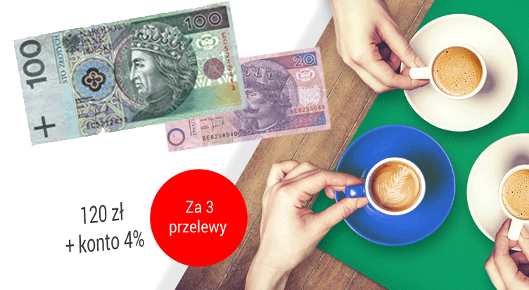 Konto Godne Polecenia Promocja bankowa BZ WBK 120 zł